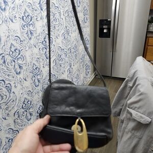 Chic Black Mini Bag with Gold Accent